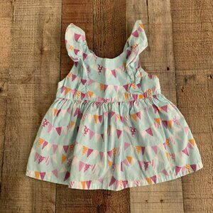Gymboree girls size 18-24M flutter top blue with flag banners